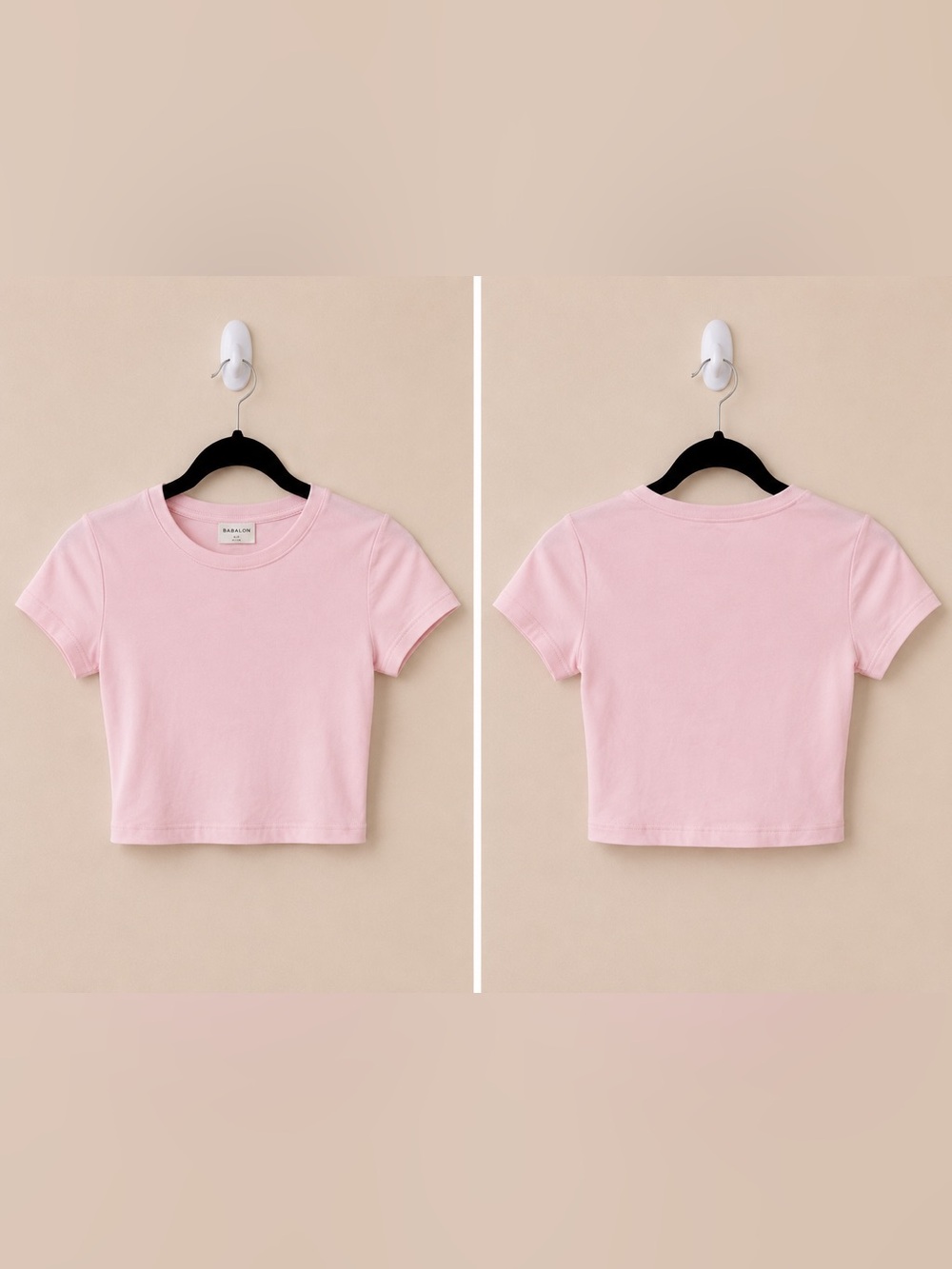 Babaton Aritzia Light Pink Fitted Baby Tee Cropped Short Sleeve Top